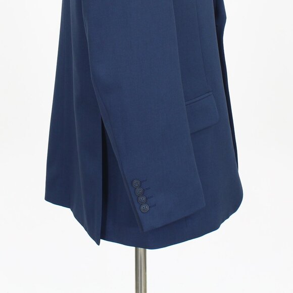 Haggar 44R Blue Blazer Sport Coat Jacket 2-Button Solid T874 - Picture 8 of 11